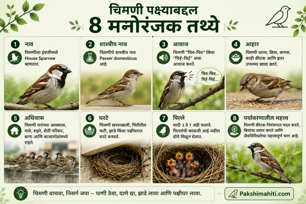 चिमणीबद्दल 10 मनोरंजक तथ्ये