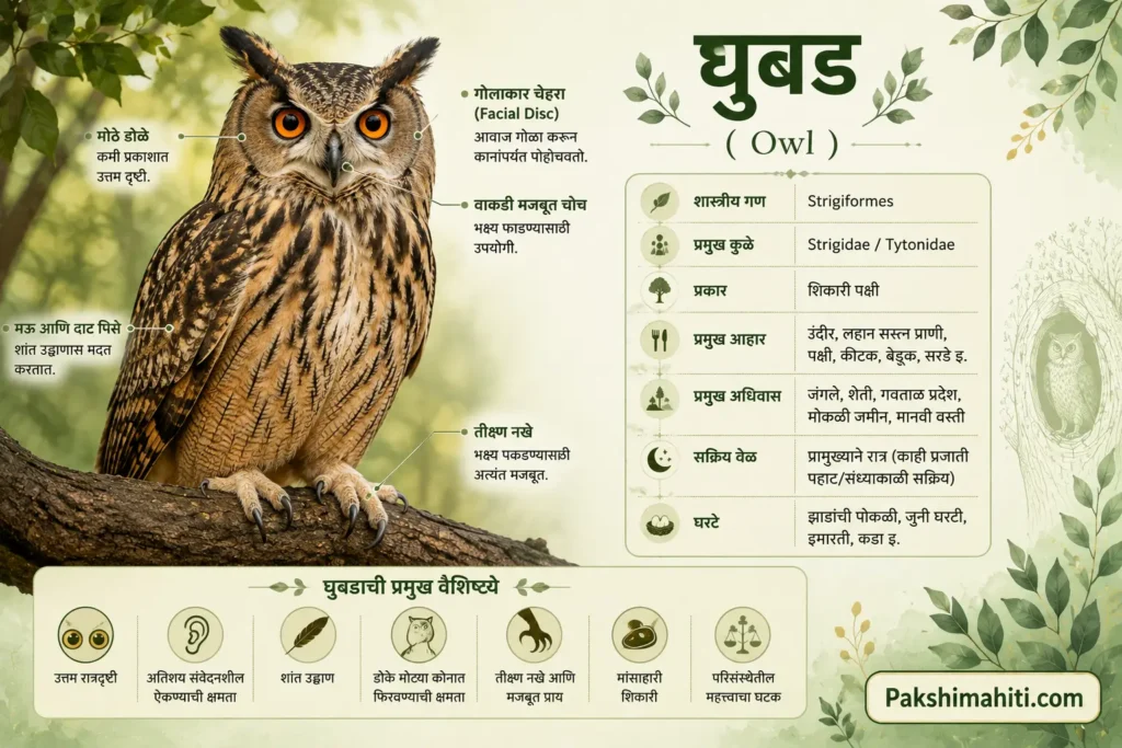 घुबड पक्ष्याची संपूर्ण माहिती
