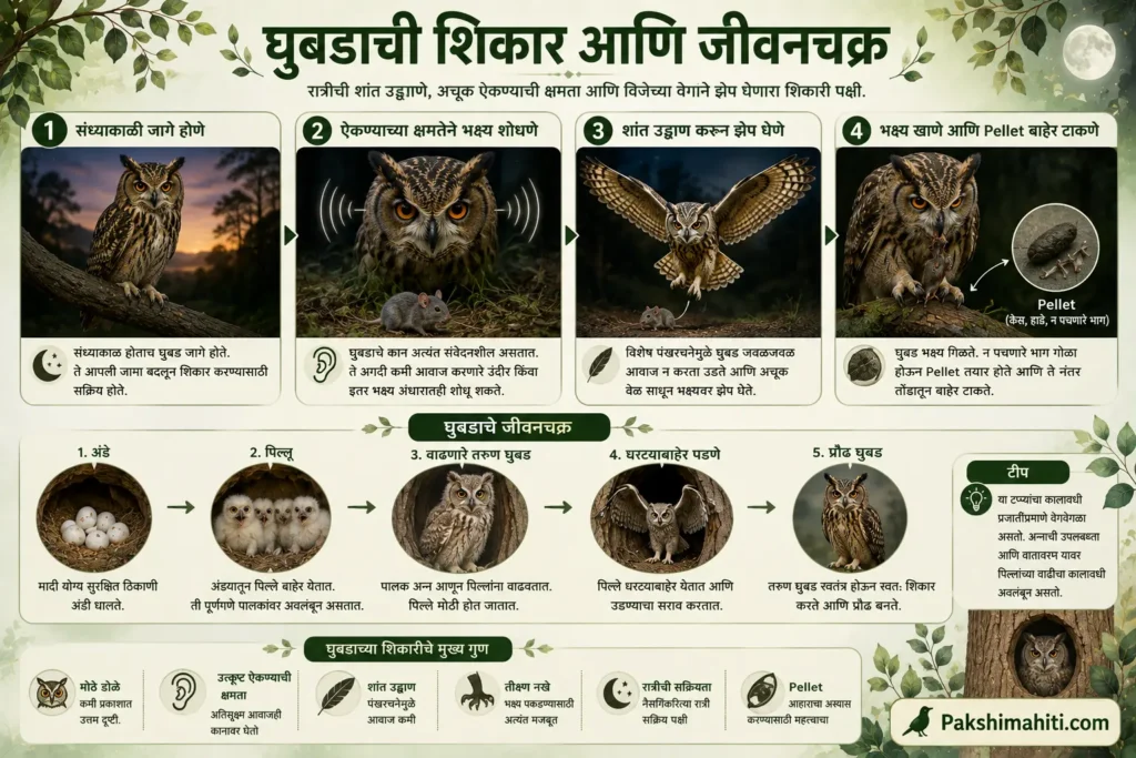 घुबड रात्रीच शिकार करते का?