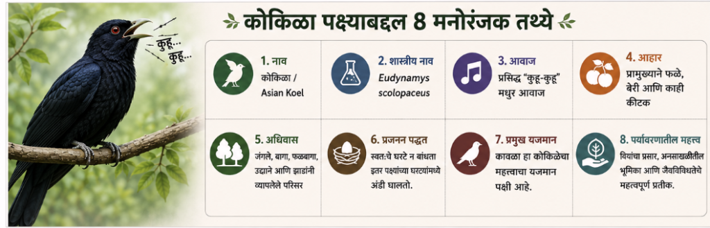 कोकिळेबद्दल मनोरंजक तथ्ये