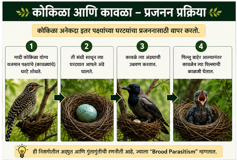 कोकिळा आणि कावळा – प्रजनन प्रक्रिया