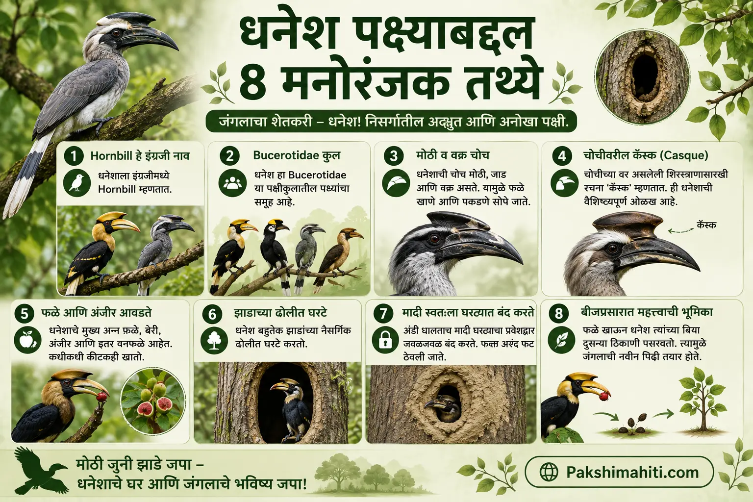 धनेशाबद्दल मनोरंजक तथ्ये