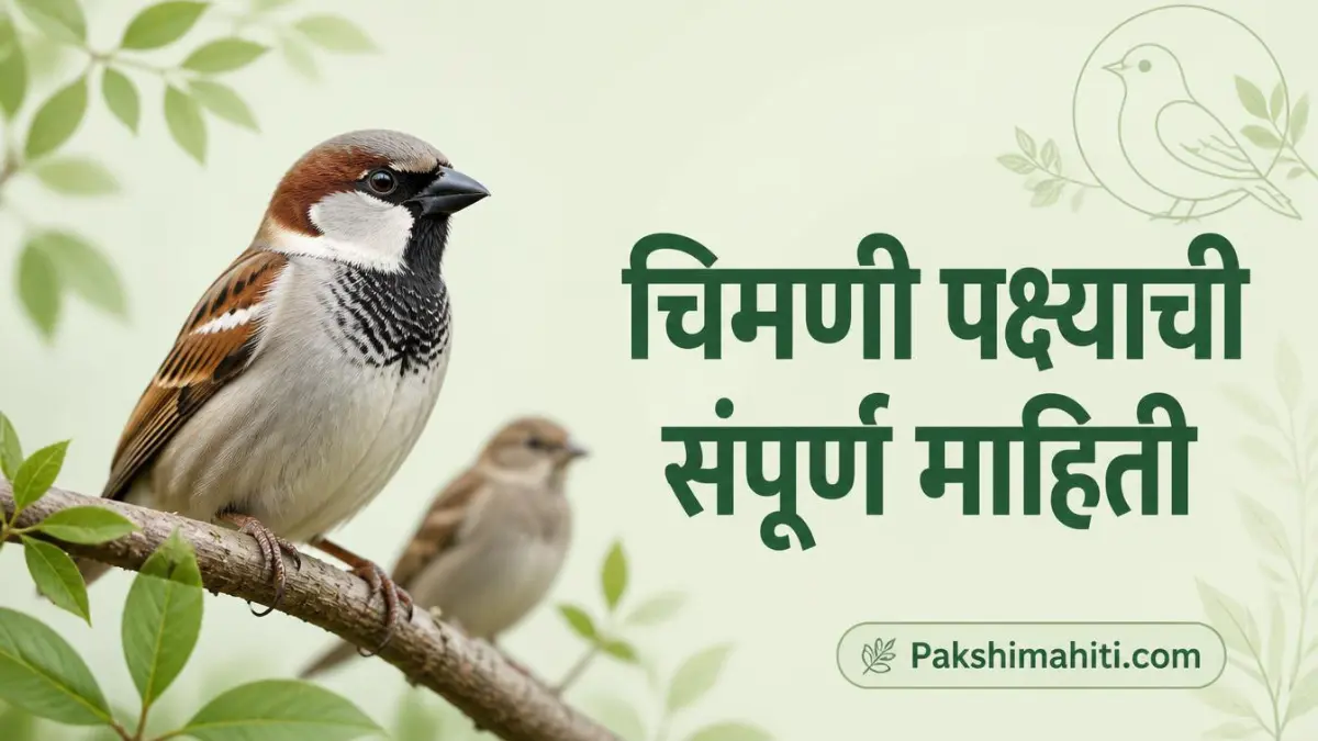 चिमणी पक्ष्याची संपूर्ण माहिती – नर चिमणी झाडाच्या फांदीवर