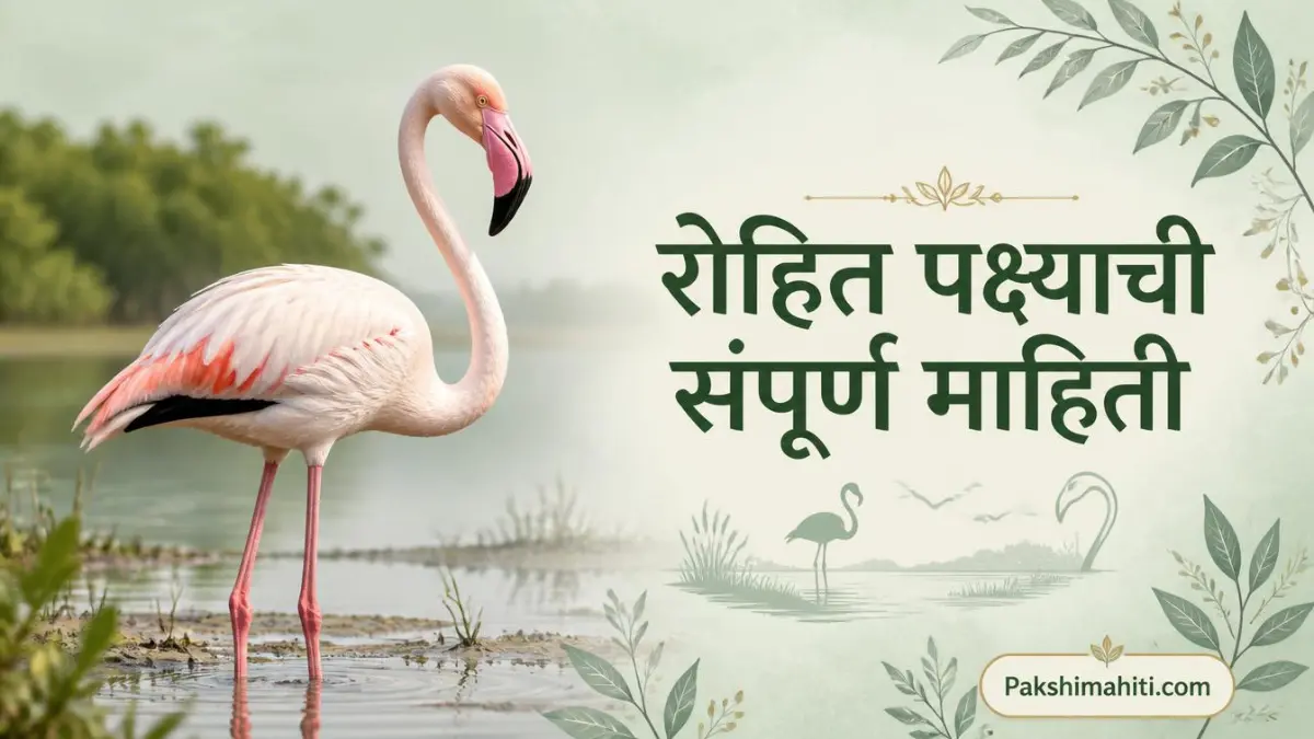 Greater Flamingo or Rohit bird standing in a wetland in India